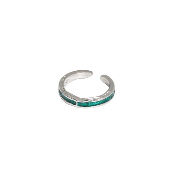 Women's Minimalist Versatile Micro Inlaid Drop Sterling Silver Fine Ring - Image 5