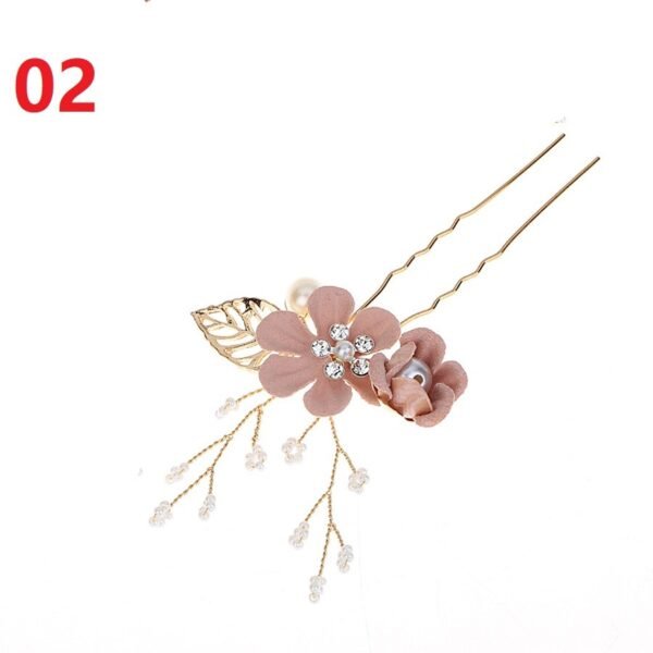 Blue White Purple Color Flower Hair Comb - Image 2