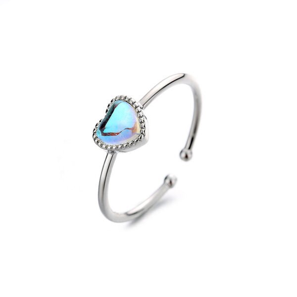 Aurora Moonstone Love Heart-shaped Ring - Image 6