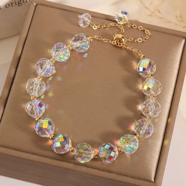 Crystal Woven Bracelet Women's Fashion High-end Simple Round - Image 3