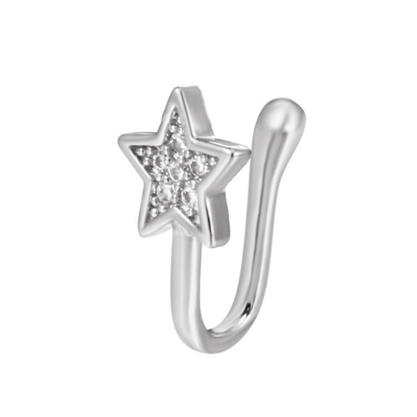 Fashionable Personality U-shaped Fake Nose Ring Diamond Butterfly - Image 5