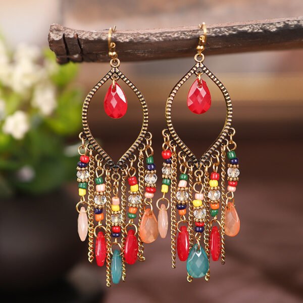 Vintage Water Drop Bohemian Chain Earrings - Image 6