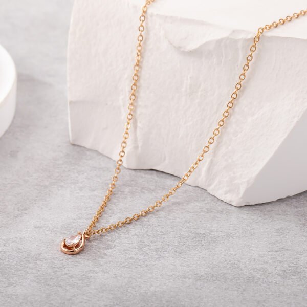 Necklace Drop Shape Rhinestone Small Pendant Necklace Neck Accessories - Image 5