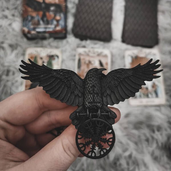 Unique Viking Black Oversized Crow Hair Clip Accessories - Image 10