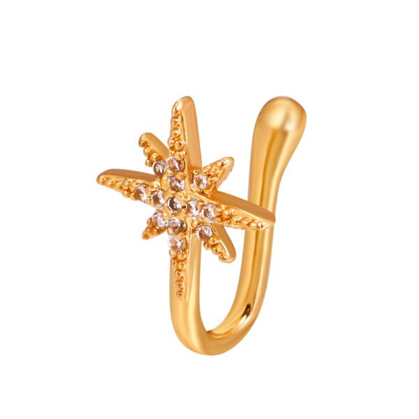 Copper Inlaid Zircon Star Love U Shaped Nose Clip - Image 9