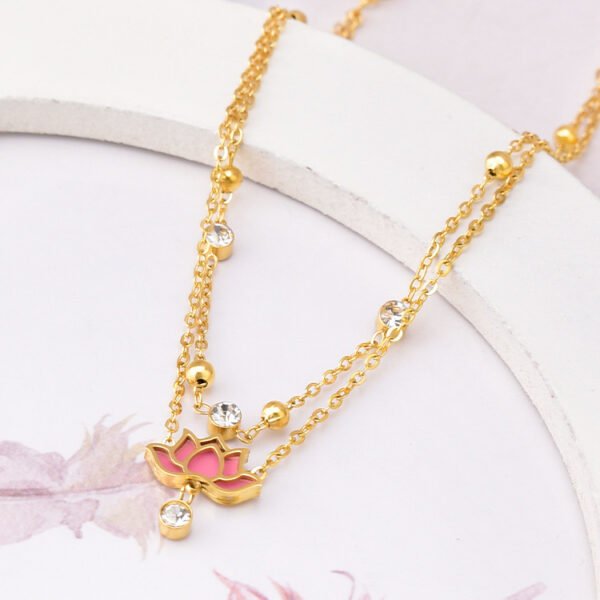 Flower Double Layer Feet Chain Zircon - Image 2