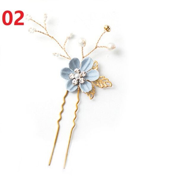 Blue White Purple Color Flower Hair Comb - Image 6