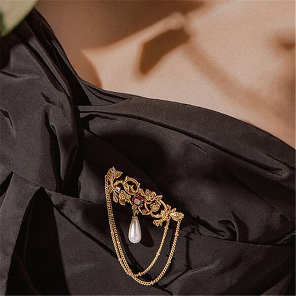 Special-interest Design Chain Tassel Pin Water Drop Pearl Accessories - Image 5