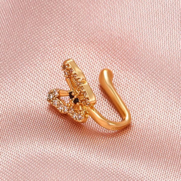 Fashionable Personality U-shaped Fake Nose Ring Diamond Butterfly - Image 4