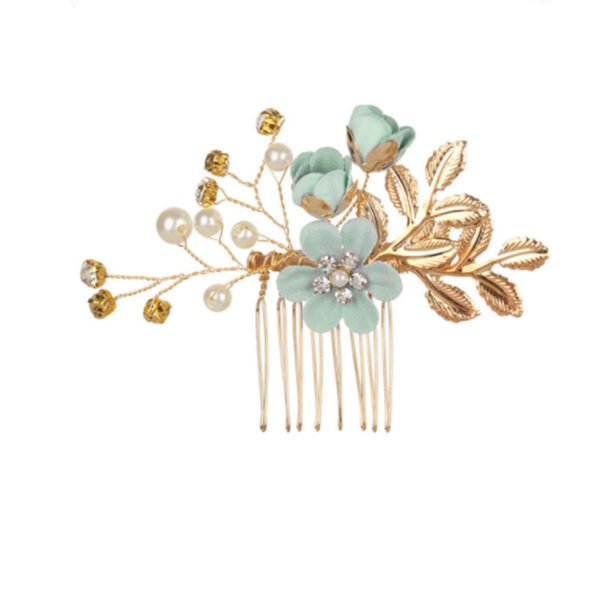 Blue White Purple Color Flower Hair Comb - Image 3