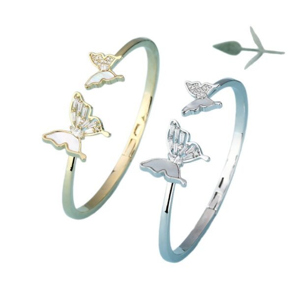 Natural Shell Asymmetric Butterfly Bracelet Sweet And Cool Temperament - Image 2