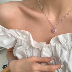 Japanese And Korean High-grade Rhinestone Hollow Heart Clavicle Chain Light Luxury Bracelet