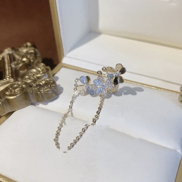 Fashionable Micro-set Zircon Flower Chain Earrings - Image 5