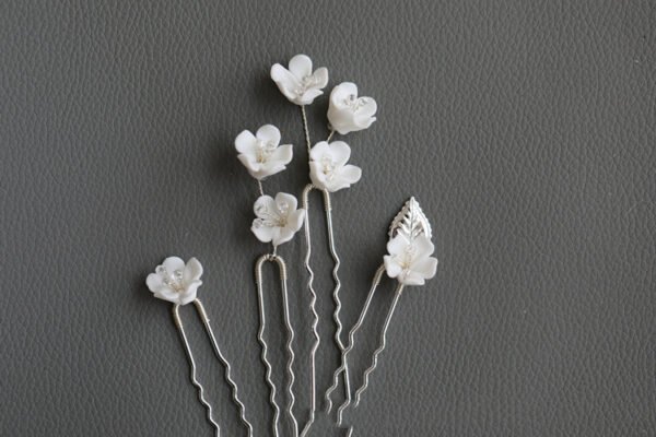 Handmade Beaded Ceramic Flower Hair Accessories - Image 6