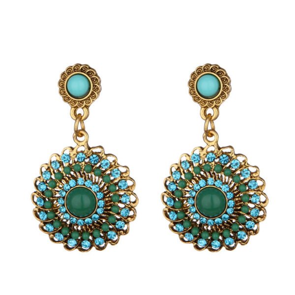 Bohemian Ethnic Style Stud Earrings Sunflower - Image 2