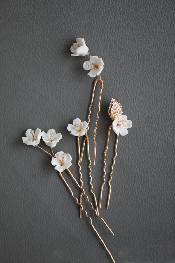 Handmade Beaded Ceramic Flower Hair Accessories - Image 7