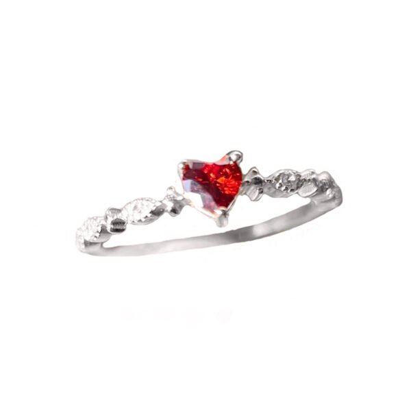 Fashion Love Ruby Rhinestone Zircon Ring - Image 6