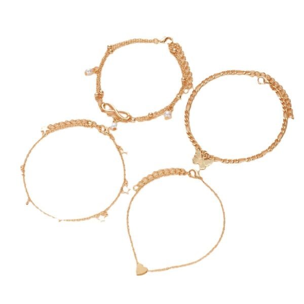 Retro Five Pointed Star Butterfly Feet Chain - Image 6