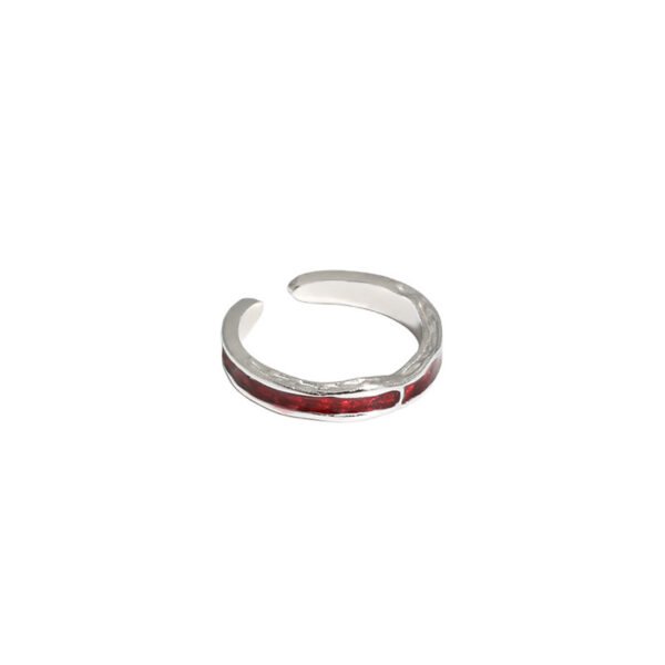 Women's Minimalist Versatile Micro Inlaid Drop Sterling Silver Fine Ring - Image 2