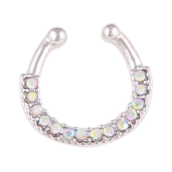 5-color Diamond U-shaped Fake Nose Ring Personality Perforation-free Nose Ring - Image 4
