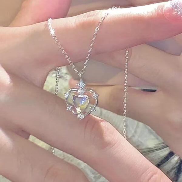 Gradient Heart Necklace For Women Special-interest Design High-grade - Image 5