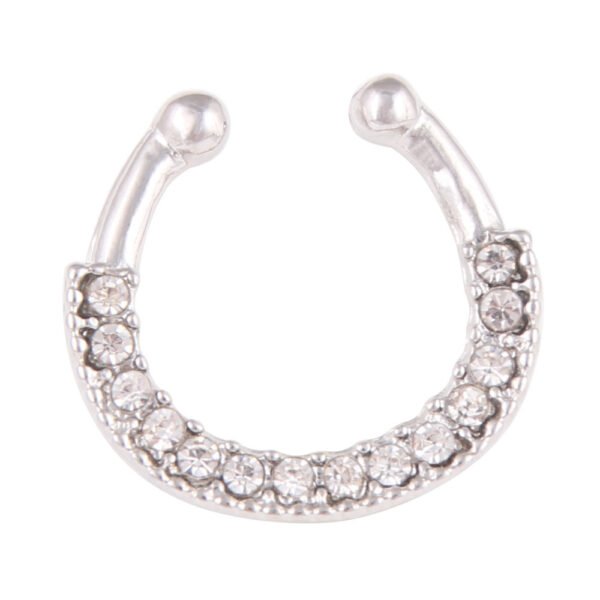 5-color Diamond U-shaped Fake Nose Ring Personality Perforation-free Nose Ring - Image 7