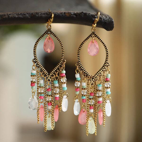 Vintage Water Drop Bohemian Chain Earrings - Image 5