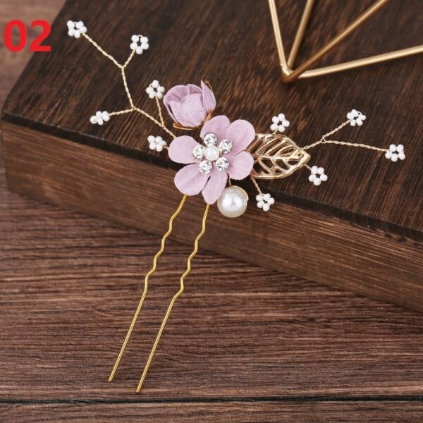 Blue White Purple Color Flower Hair Comb - Image 4