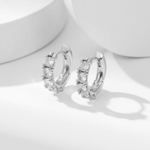 Copper Micro Inlaid Zircon Thickened Color Retention Ear Clip - Image 3