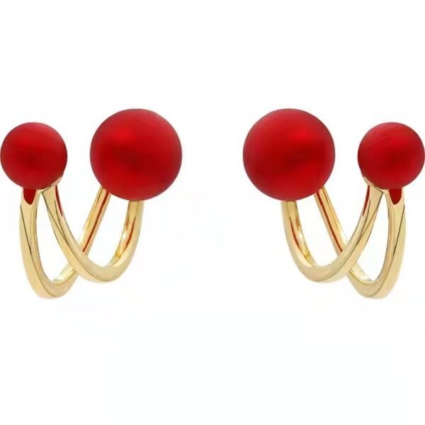 New Style High-end Sterling Silver Earrings French Net Red Ear Buckles - Image 2
