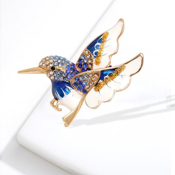 Fashion Women's Colorful Hummingbird Paint Brooch - Image 4