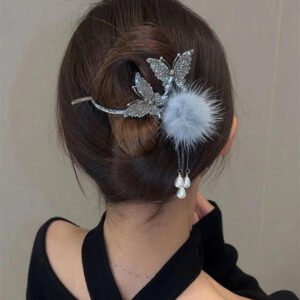 Women's Tassel Rhinestone Butterfly Twist Clip