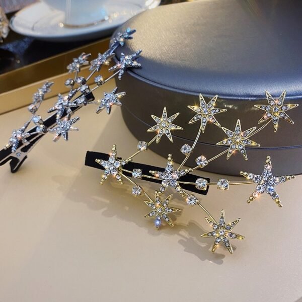 Femininity Rhinestone Star Hairpin Headwear - Image 6