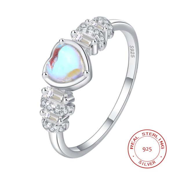 Love Heart-shaped Ring Women's Exquisite Index Finger Ins Cold Wind S925 Sterling Silver Ring - Image 3