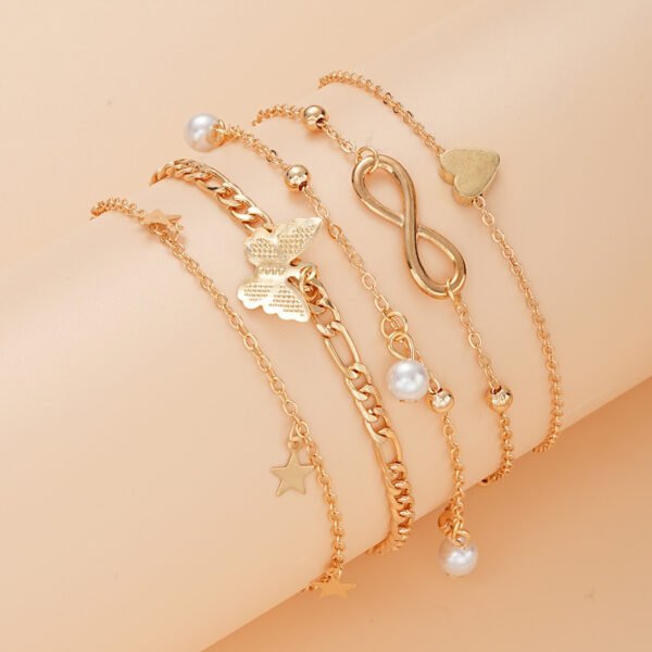 Retro Five Pointed Star Butterfly Feet Chain - Image 5